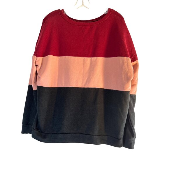 Jules & James Womens Top Sweatshirt Multi Color Block Size 1X - Picture 2 of 4